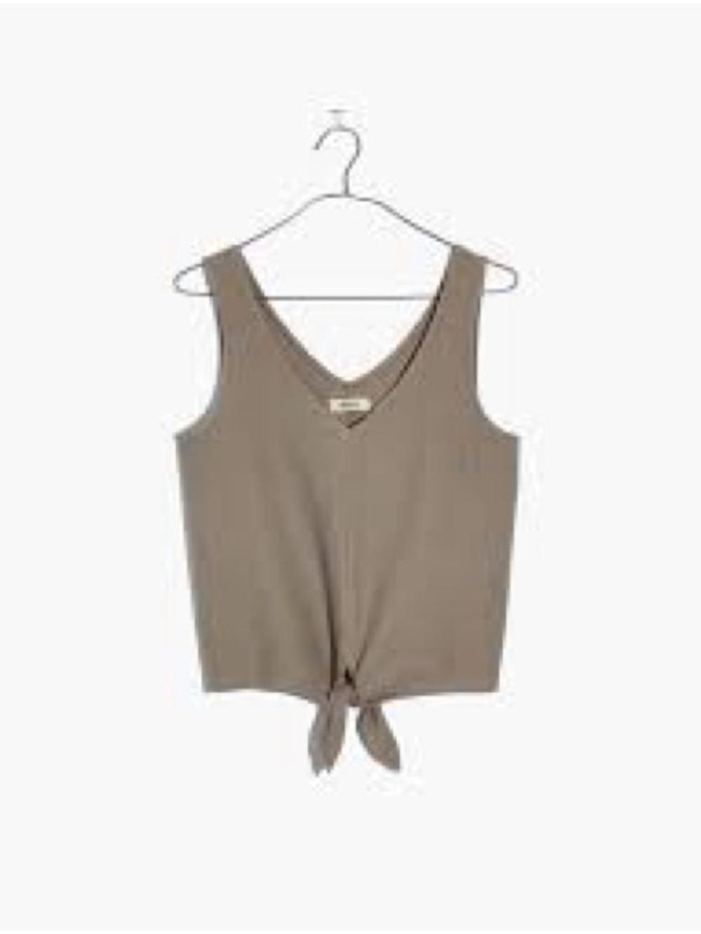 Madewell Texture and Thread Taupe V-Neck Tie-Front Tank in Taupe size M